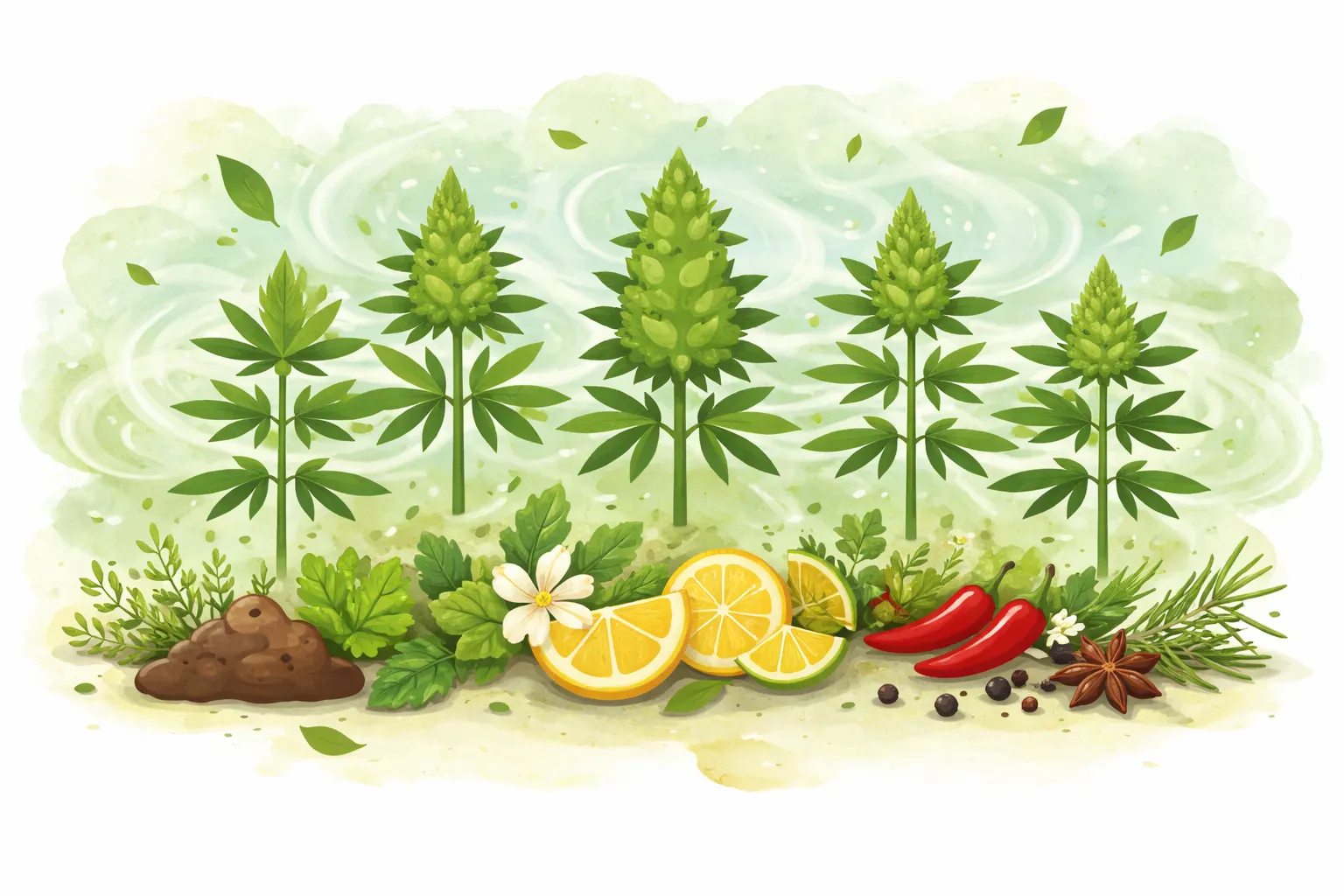Verschiedene Cannabissorten geruch